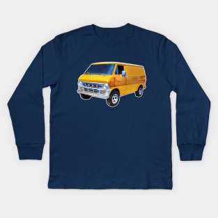 1970s Custom Van Retro Design Kids Long Sleeve T-Shirt